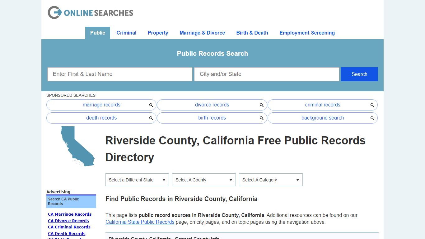 Riverside County, California Public Records Directory